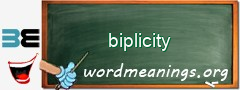 WordMeaning blackboard for biplicity